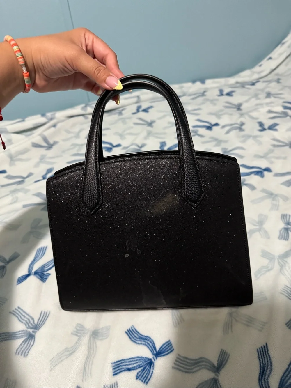 kate spade Black Glitter Dome Satchel Handbag